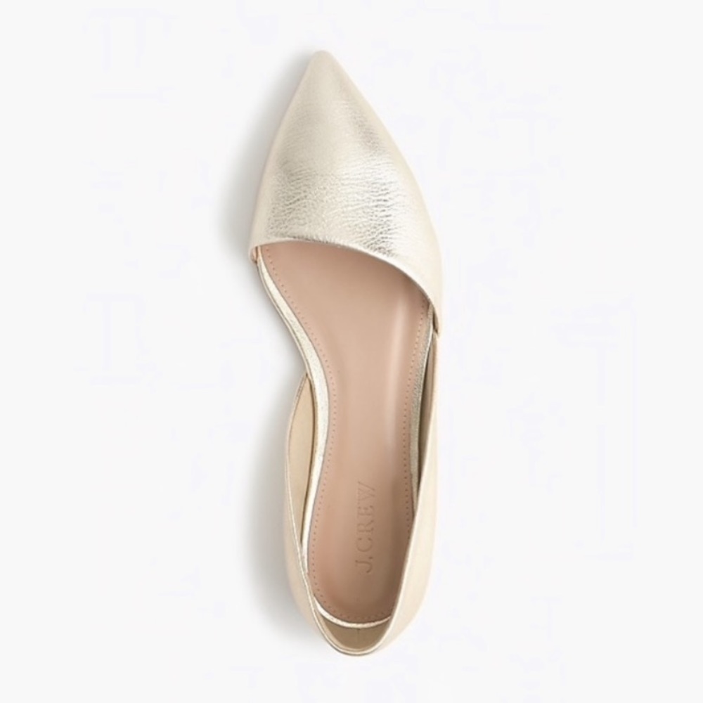 J. Crew Pointed Toe D’Orsay Flats Gold 7.5